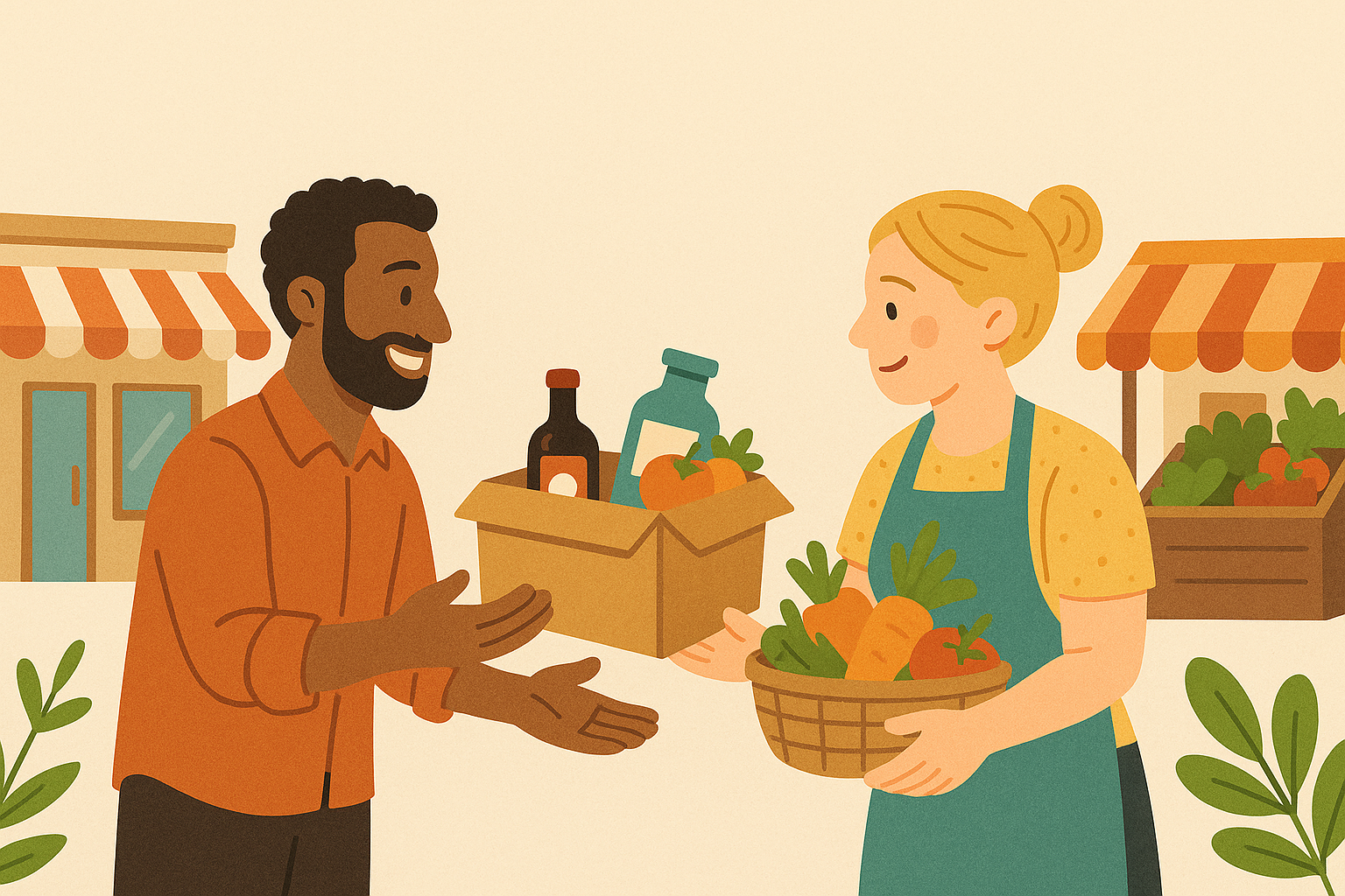 2 people bartering