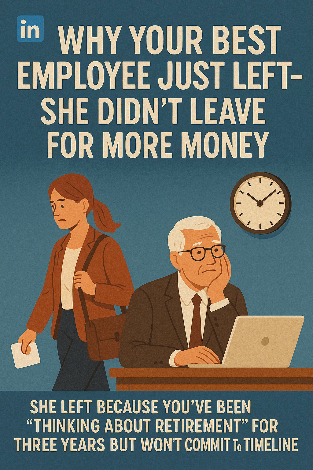 Frustrated employee leaving office