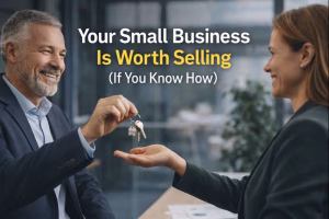 Two people exchanging keys